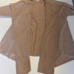 Olivia Sky Tan Open Front Sweater